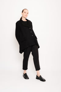 Wide Blazer-Style Wool Coat | Bisturi