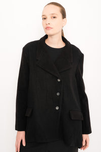 Wide Blazer-Style Wool Coat | Bisturi