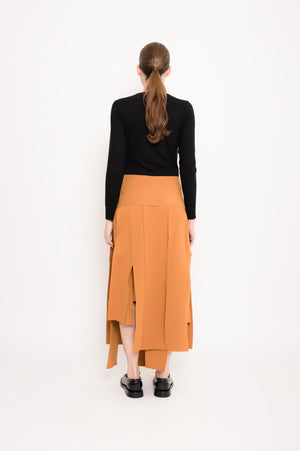 Compact Jersey Midi Skirt With Straps | Lacre