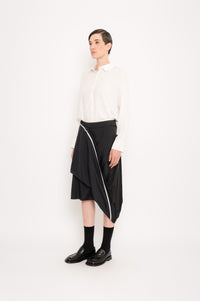 Draped Satin Skirt with Detail | Lajota