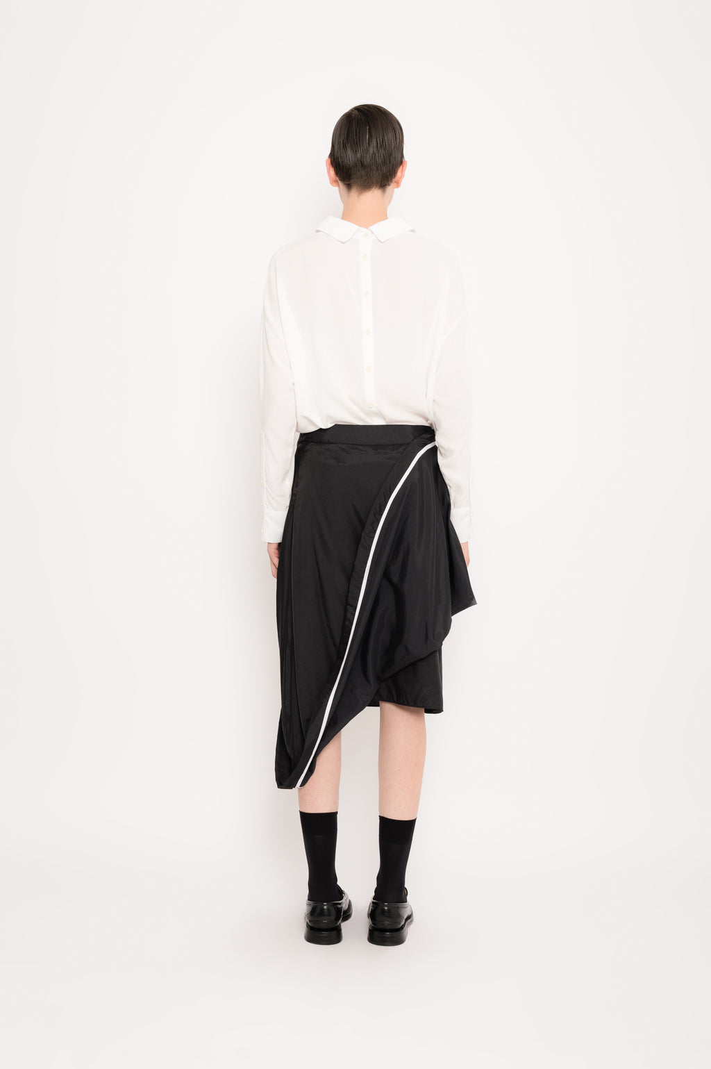 Draped Satin Skirt with Detail | Lajota