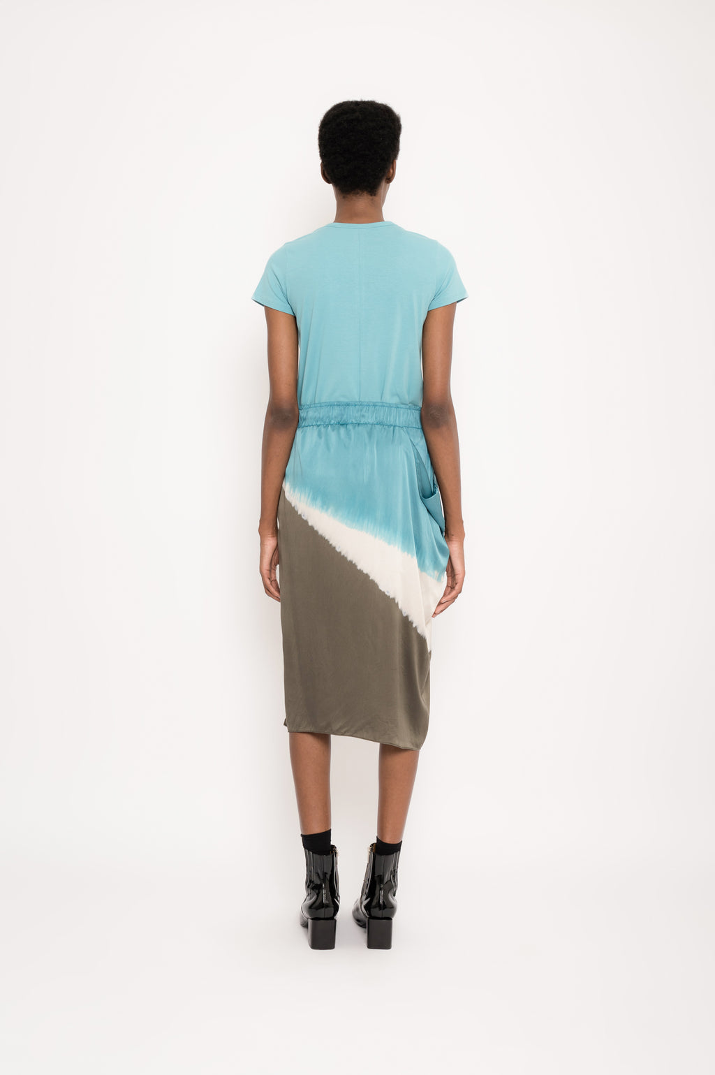 Asymmetric Silk Skirt with Artisanal Dye | Leque