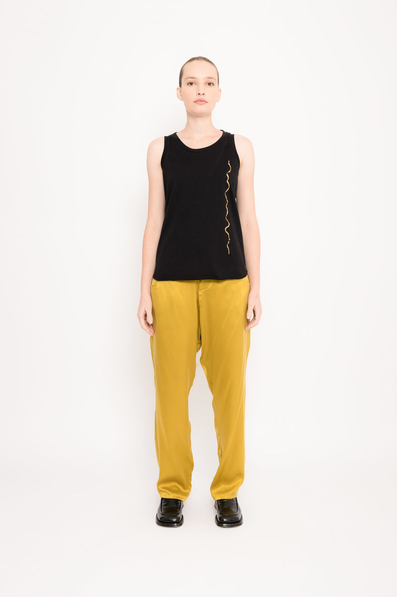 Cotton Tank Top with Artisanal Detail | Calice