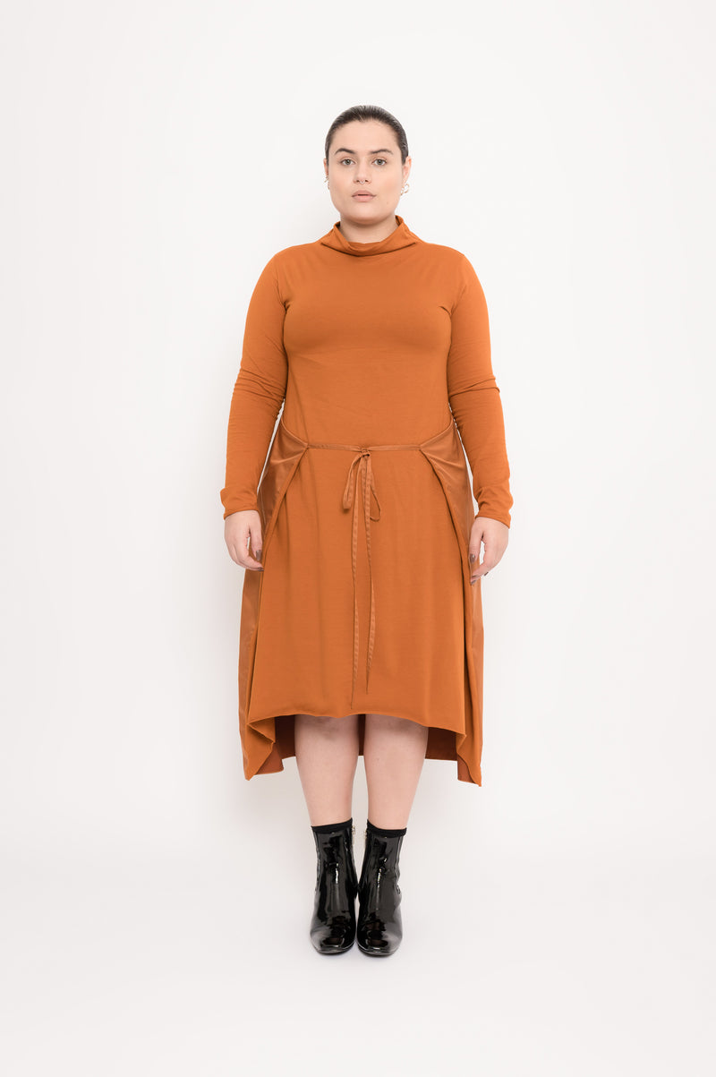 Cotton Jersey Dress with Taffeta Detail | Tapete