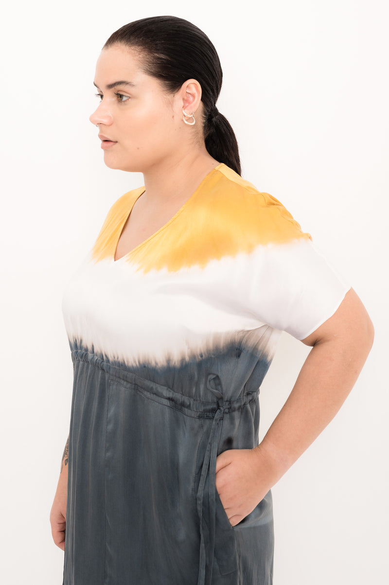 Silk Dress with Artisanal Dye | Teclado