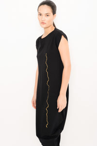 Asymmetric Dress With Artisanal Detail | Telefone