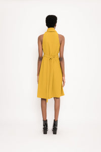 Creped Wide Dress with Belt | Torpedo