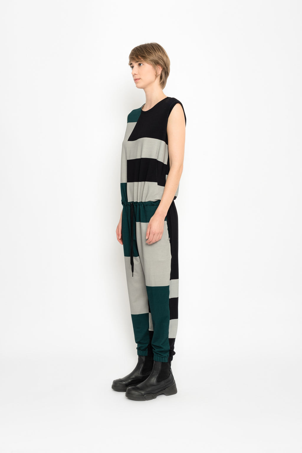 Sleeveless Printed Jersey Jumpsuit | Rena