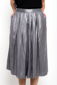 Metallic Draped Culotte Pants | Alfa