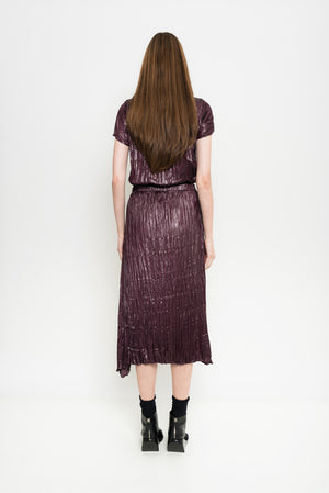Pleated Metallized Skirt | Galena
