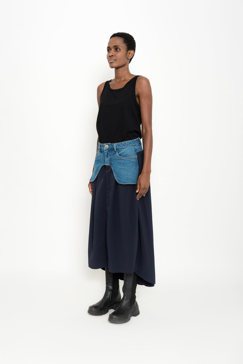 Draped Midi Nylon Skirt | Martim