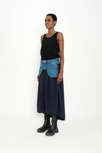 Draped Midi Nylon Skirt | Martim