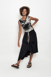 Cotton Jersey Draped Skirt | Mexilhão