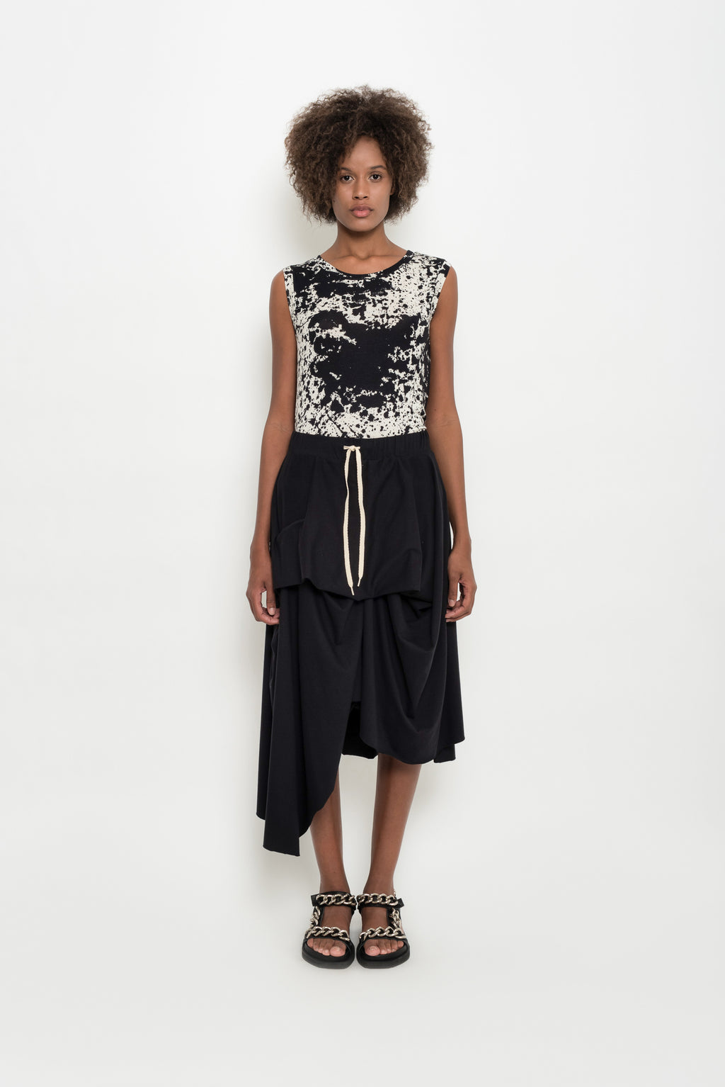 Cotton Jersey Draped Skirt | Mexilhão