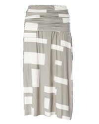 Draped Midi Skirt With Geometric Print | Moréia