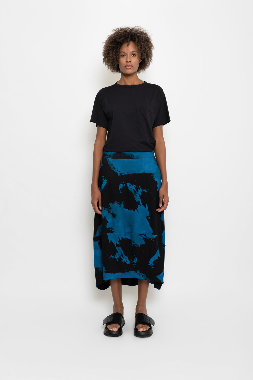 Printed Stained Midi Skirt | Morsa