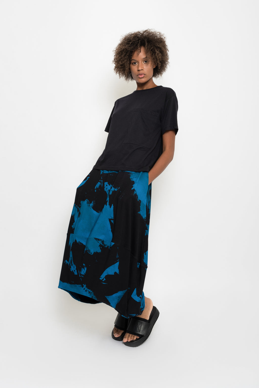 Printed Stained Midi Skirt | Morsa