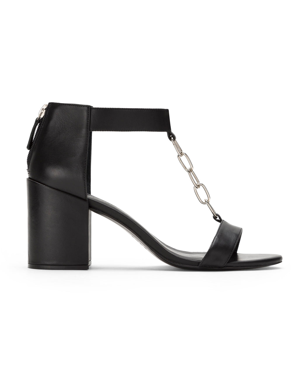 Mid-heel leather sandals with chain detail | Papillon