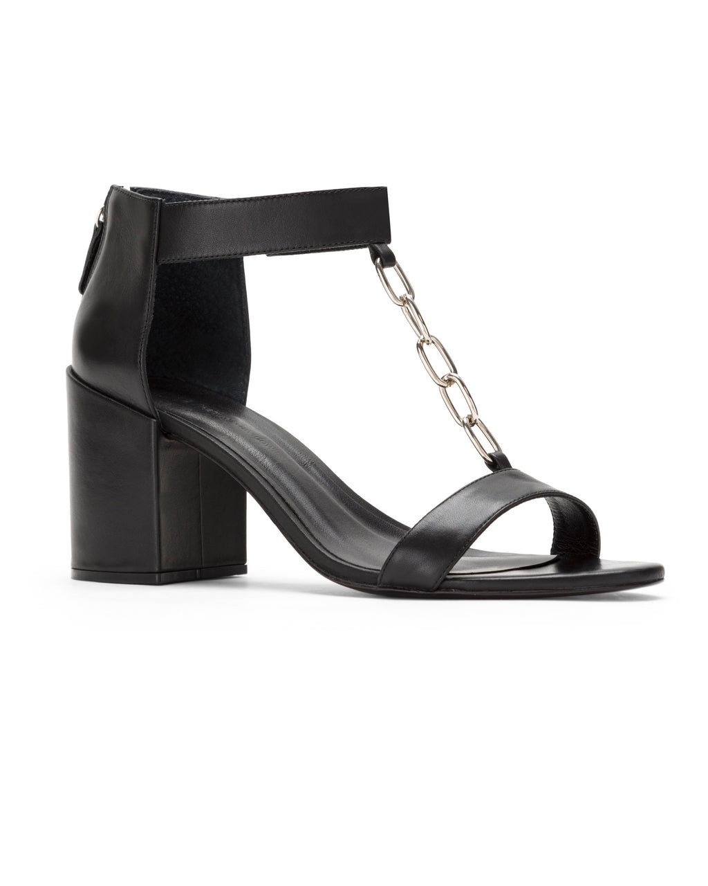 Mid-heel leather sandals with chain detail | Papillon