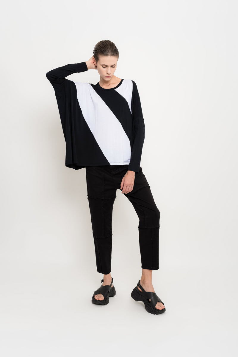 Modal Long Sleeves Top with Cutouts | Caviar