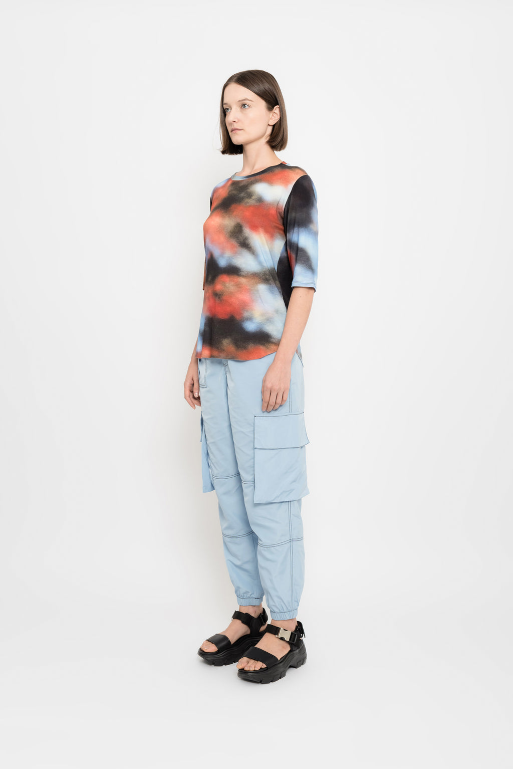 Printed Jersey 3/4 Sleeves Top | Cocada