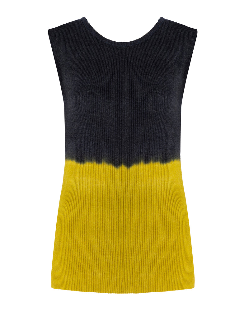 Tricot two-tone ribbed tank top | Lontra