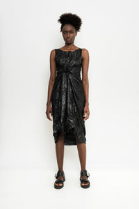 Sleeveless Metallized Pleated Dress | Barka